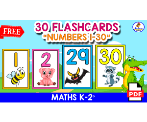 30 FLASHCARDS NUMBERS | Animal Theme