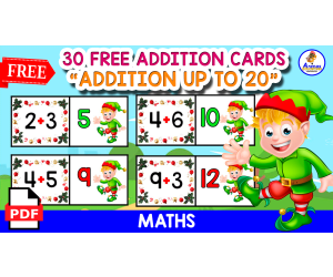 30 FREE CARDS OF THE ADDITION UP TO 20 | CHRISTMAS THEMED