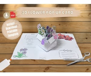 3D Flower Box Card, DIY Greetings card