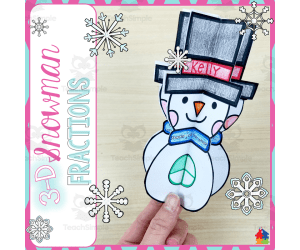 3D Fraction Snowman Craft