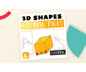 3d Shapes coloring pages printable Worksheet Activity