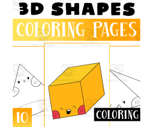 3d Shapes coloring pages printable Worksheet Activity
