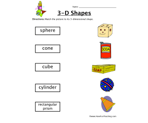 3D Shapes Worksheet