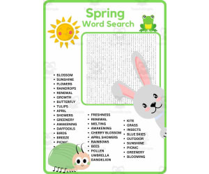 (3rd, 4th, 5th, 6th Grade) GIANT SPRING BREAK Word Search Worksheet