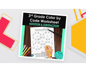 3rd Grade Color by Code Math Worksheet - Addition and Subtraction