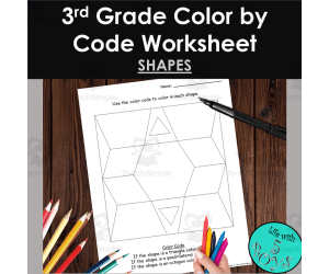 3rd Grade Color by Code Math Worksheet - Polygons