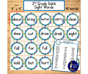 3rd Grade Dolch Sight Words Word Wall