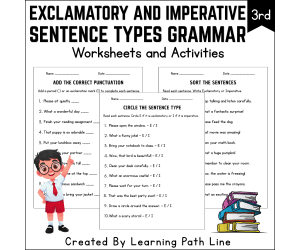 3rd Grade Exclamatory and Imperative Sentences Worksheets