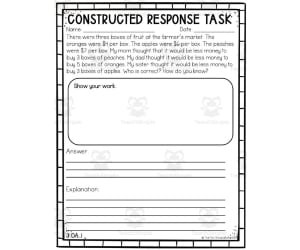 3rd Grade Math Constructed Response Test Prep