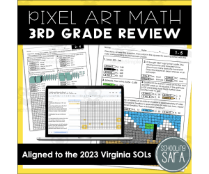 3rd Grade Math  Review Pixel Art Coloring Pages | Digital AND Print