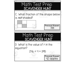3rd Grade Math Test Prep Scavenger Hunt