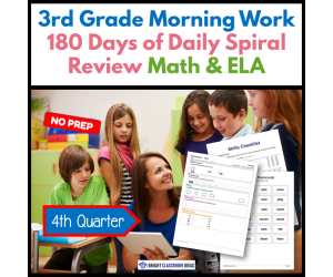 3rd Grade Morning Work | 180 Days Review | Math & ELA | 4th Quarter
