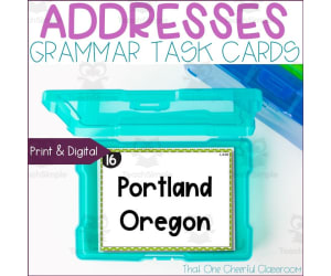 3rd Grade Punctuation in Addresses Grammar Task Cards