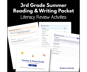 3rd Grade Summer Reading & Writing Packet | Literacy Review Activities