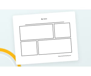 4-Box Comic Strip Worksheet – Story Writing