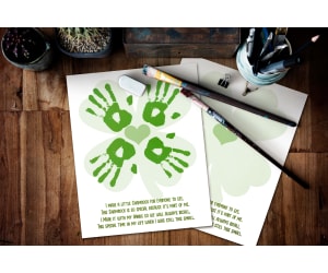4 LEAF CLOVER HANDPRINT ART, DIY SHAMROCK CRAFT, ST. PATRICK'S DAY ART