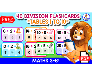 40 DIVISION FLASHCARDS | Tables 1 to 10