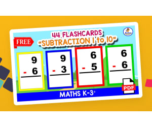 40 SUBTRACTION FLASHCARDS | Tables 1 to 10