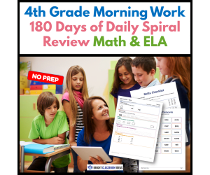 4th Grade Morning Work | 180 Days of Daily Spiral Review | Math & ELA