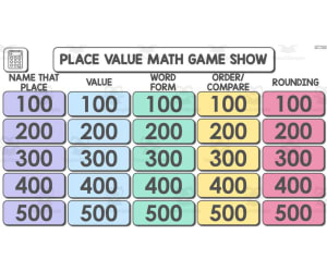 4th Grade Place Value Math Game Show