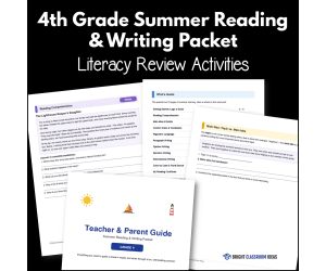4th Grade Summer Reading & Writing Packet | Literacy Review Activities