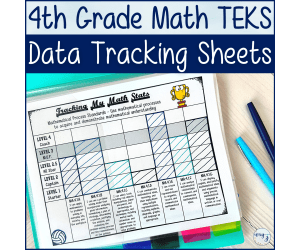 4th Grade TEKS Math Student Data Tracking Sheets