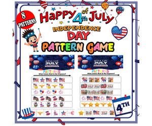 4th of July Patterns Kindergarten - Preschool | Math Center | Independ
