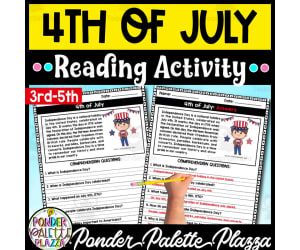 4th of July Reading Comprehension + Answers