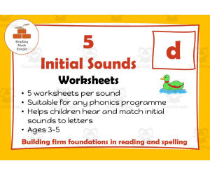 5 FREE Initial Sounds Worksheets: d