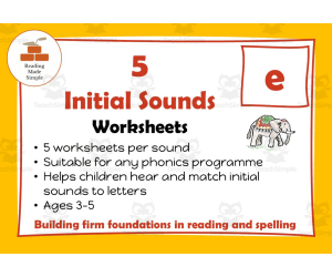 5 FREE Initial Sounds Worksheets: e