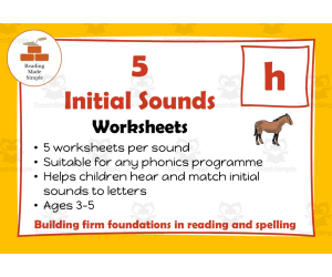 5 FREE Initial Sounds Worksheets: h