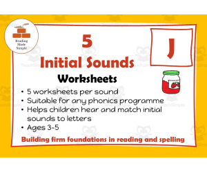 5 FREE Initial Sounds Worksheets: j