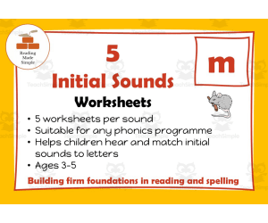 5 FREE Initial Sounds Worksheets: m