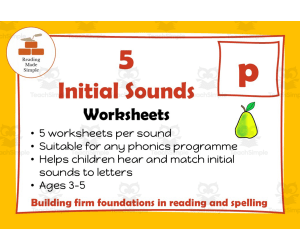 5 FREE Initial Sounds Worksheets: p