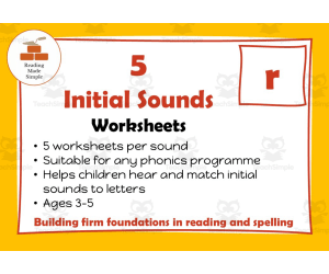 5 FREE Initial Sounds Worksheets: r