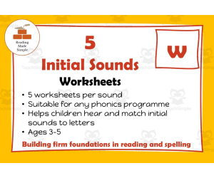 5 FREE Initial Sounds Worksheets: w