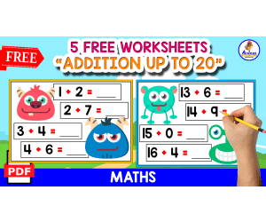 5 FREE PAGES FOR PRACTICE ADDITION UP TO 20 | MONSTER THEMED