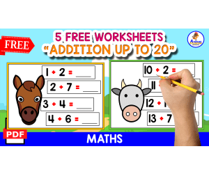 5 FREE PAGES OF ADDITION UP TO 20 1 ANIMAL THEMED