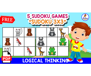 5 FREE SUDOKUS GAME WITH ANIMALS ICONS | FREE RESOURCE