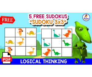 5 FREE SUDOKUS OF DINOS | Free Resource