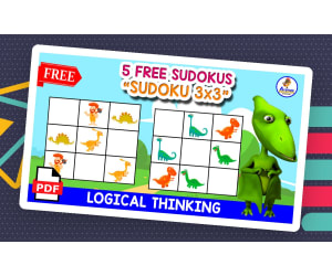5 FREE SUDOKUS OF DINOS | Free Resource