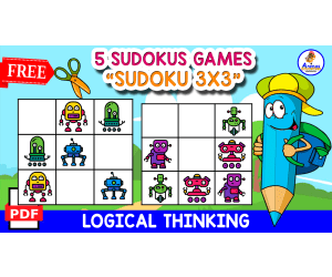 5 FREE SUDOKUS OF ROBOTS | FREE RESOURCE