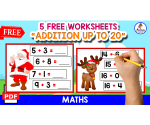 5 FREE WORKSHEETS | ADDITION UP TO 20 | CHRISTMAS THEMED