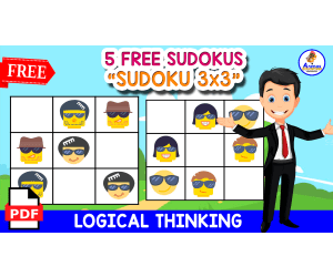 5 FREE WORKSHEETS OF SUDOKU | Emojis Themed