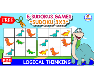 5 GAMES OF SUDOKU | MADE WITH DINO THEMED