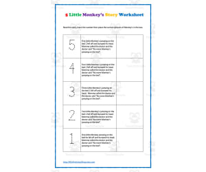 5 Little Monkeys/Ladybugs Story Worksheet
