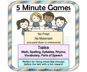 5 Minute Games Bundle: Super Simple No-Prep Games for Elementary Students (ELA & Math)