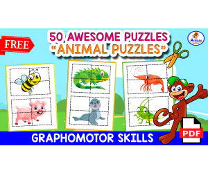 50 AWESOMES PUZZLES | Animals Theme