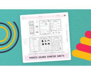 50+ Phonics Exercise Sheets (s,a,t)
