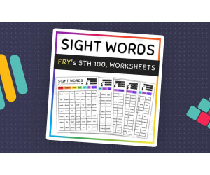 5th 100 Fry Sight Words, Color by Sight Words Game - SET 9 (a)